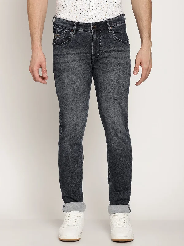 High-Quality Men's JeansMen's Ultra Narrow fit Medium Fade Charcoal Black  Jeans