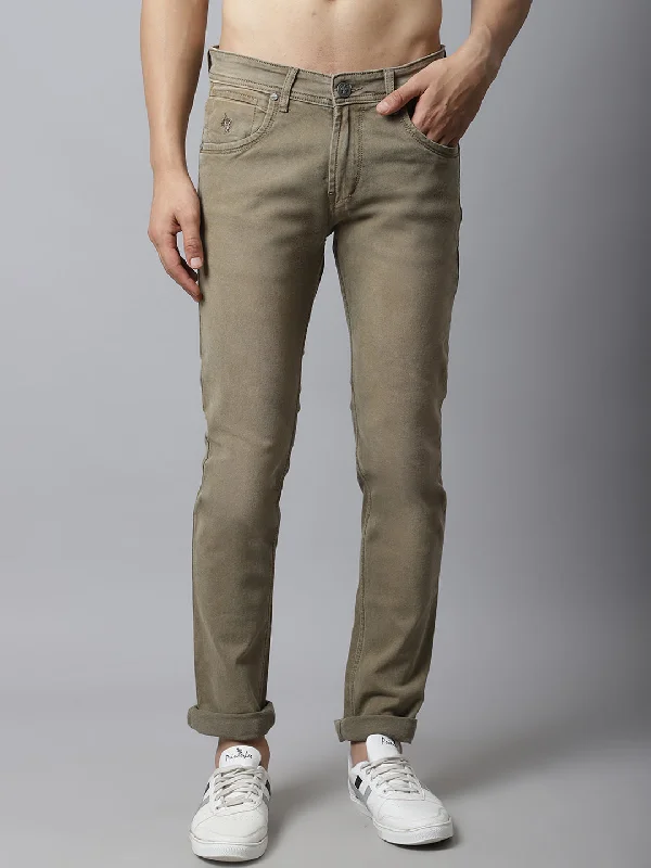 High-Waisted Bootcut Men's JeansMen's Ultra Narrow fit Medium Fade Khaki  Jeans