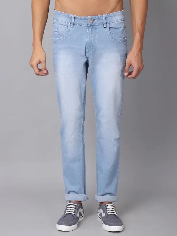 High-Quality Ripped Men's JeansMen's Ultra Narrow fit Medium Fade Light Blue  Jeans