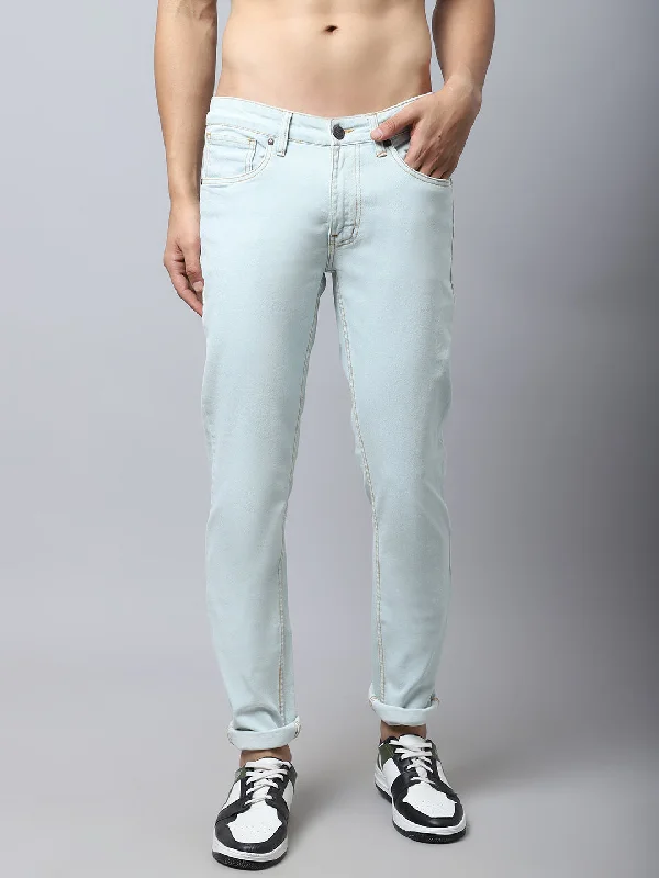 Latest Men's Jeans TrendsMen's Ultra Narrow fit Heavy Fade Light Blue  Jeans