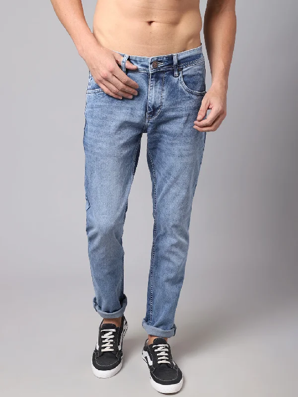 XXXL Men's JeansMen's Ultra Narrow fit Heavy Fade Blue  Jeans