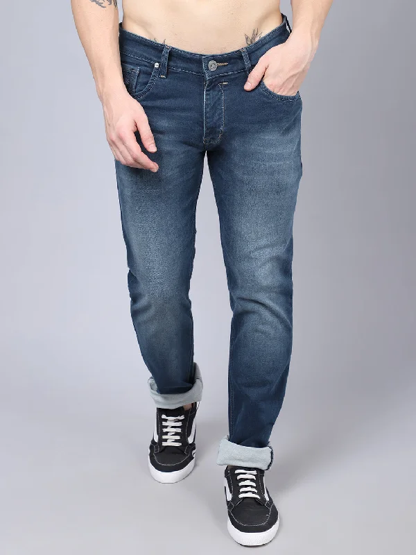 Jeans for Men with a Big BellyMen's Ultra Narrow fit Medium Fade Navy Blue  Jeans