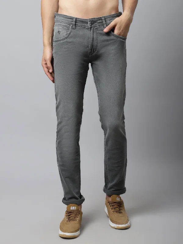 Jeans for Men with a Athletic BuildMen's Ultra Narrow fit Medium Fade Olive Green  Jeans