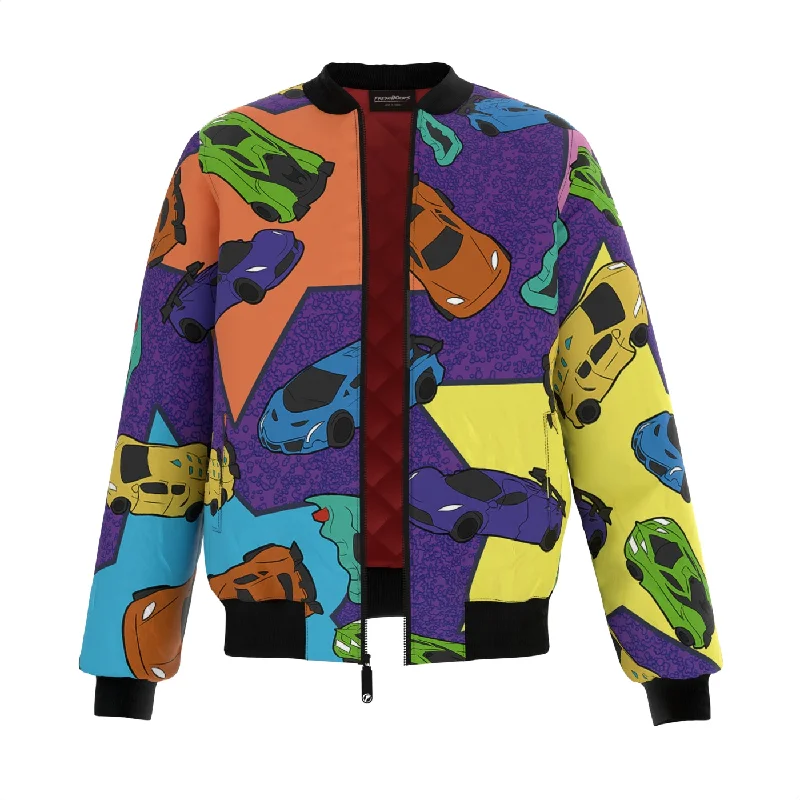 Warm Men's Down JacketsCars Bomber Jacket