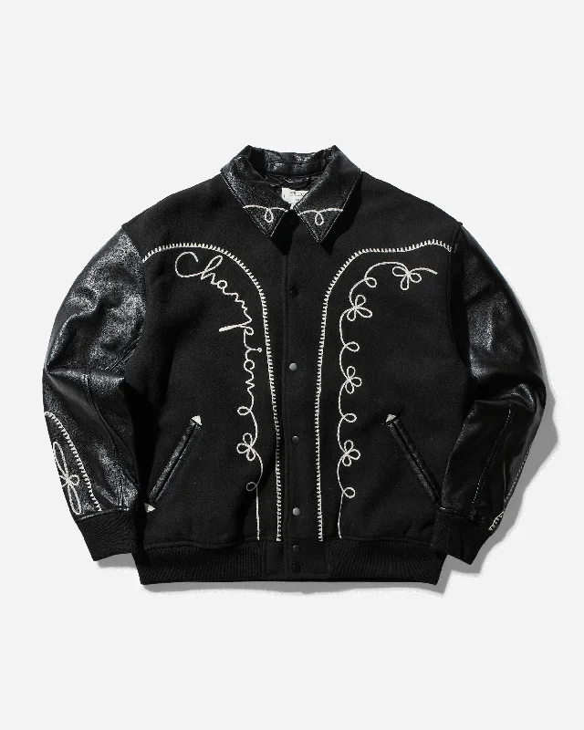 Men's Coats for Ice FishingMen's Angelo Baque Varsity Bolero Jacket Black