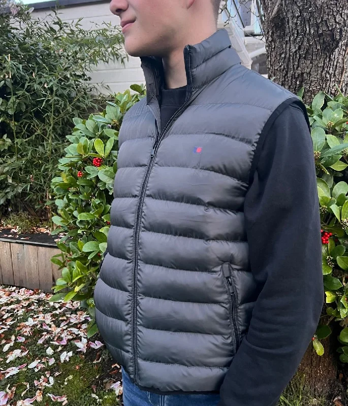 Men's Three-Quarter Sleeved TopsCharcoal Men's Water Repellent Gilet