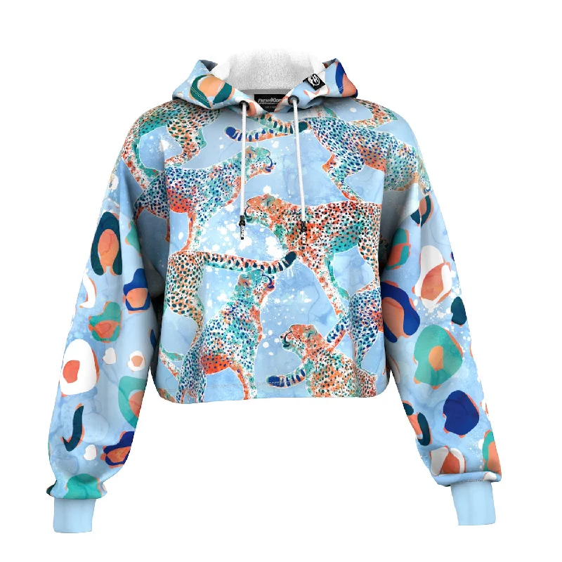 Men's Hoodies with Hidden ZippersCheetah Dream Cropped Hoodie