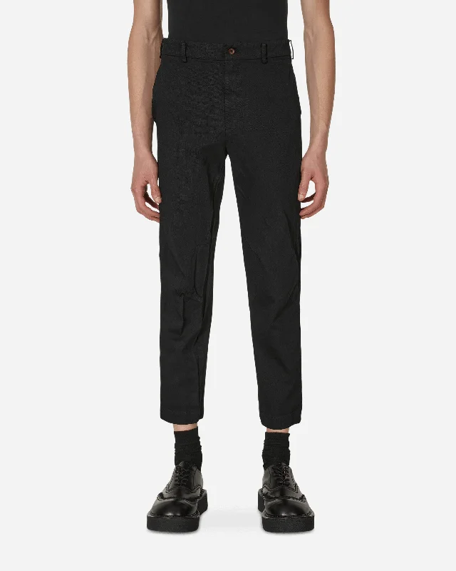Cool Men's JeansCrumpled Polyester Pants Black