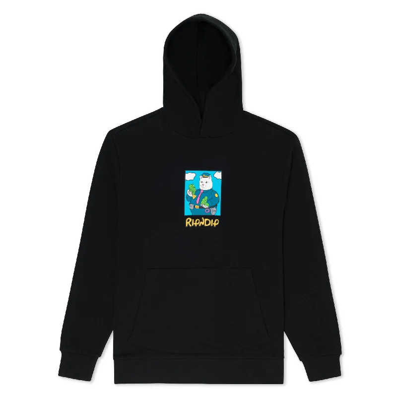 Men's Hoodies with Hidden PocketsConfiscated Hoodie (Black)