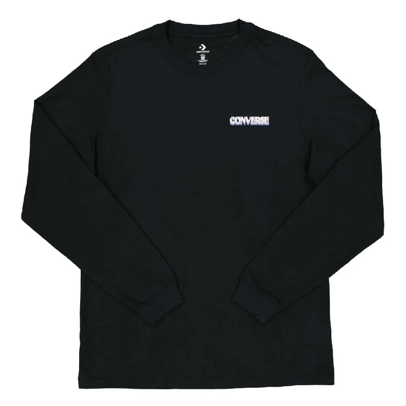Men's Shirts with Embellished CollarsConverse - Men's Winter Vibes Graphic Long Sleeve T-Shirt (10025628 A01)
