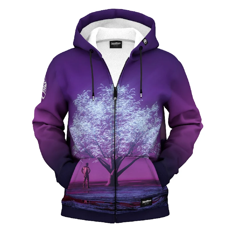 Unique Men's Custom HoodiesCosmic Blossom Zip Up Hoodie