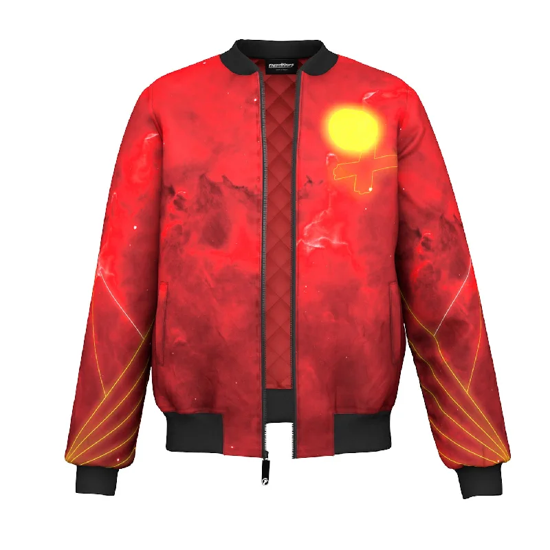 Men's Coats with Snap ButtonsCosmic Tiger Bomber Jacket