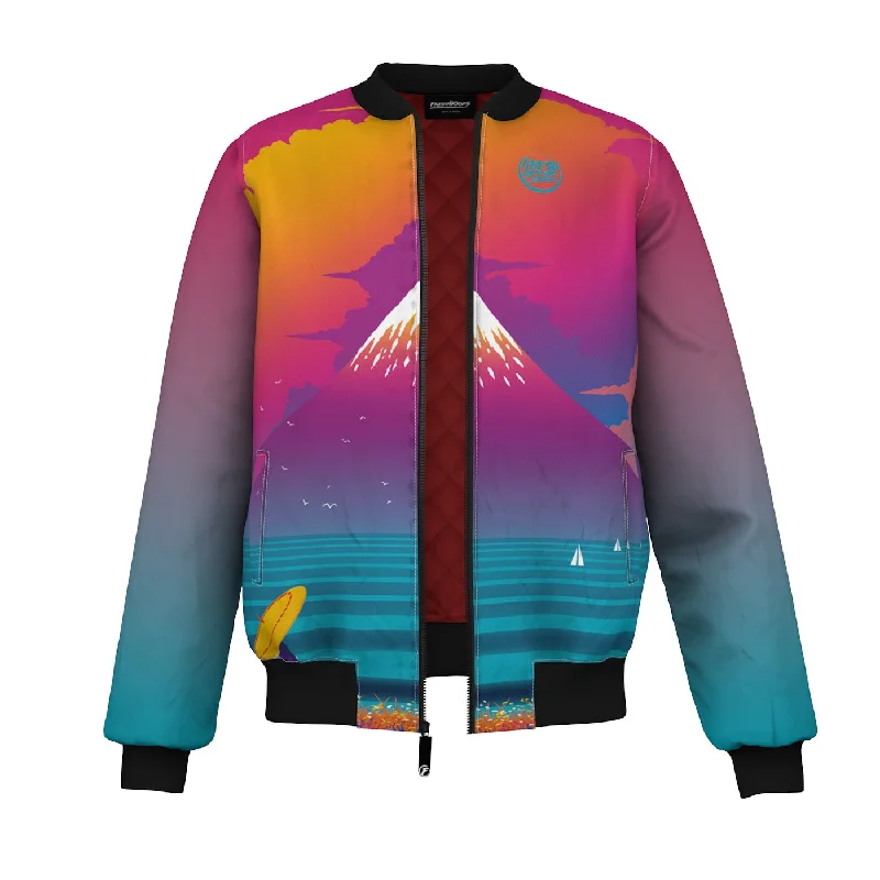Men's Coats with Quilted LiningCyber Fuji Bomber Jacket