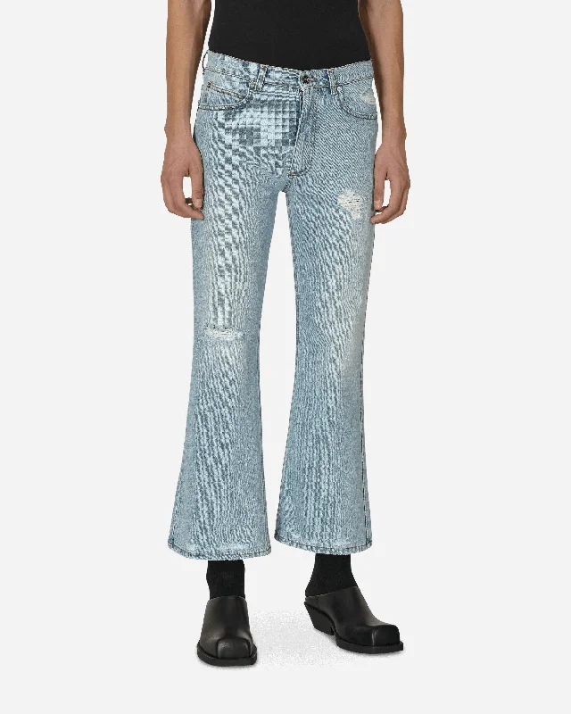 Hipster Men's JeansDistressed Denim Pants Blue