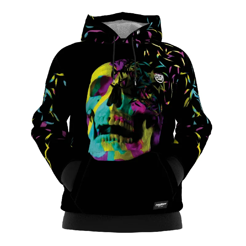 Men's Hoodies with Stretch FabricFaded Neon Skull Hoodie