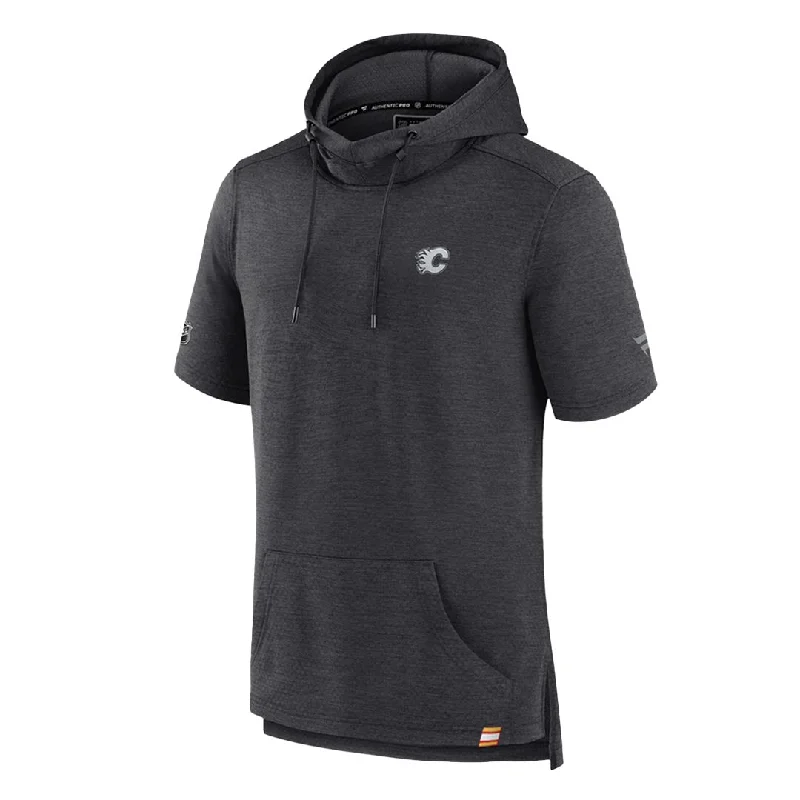 Men's Shirts with Belt AttachmentsFanatics - Men's Calgary Flames Authentic Pro Short Sleeve Hoodie (MZLC 914A 2C 02X)