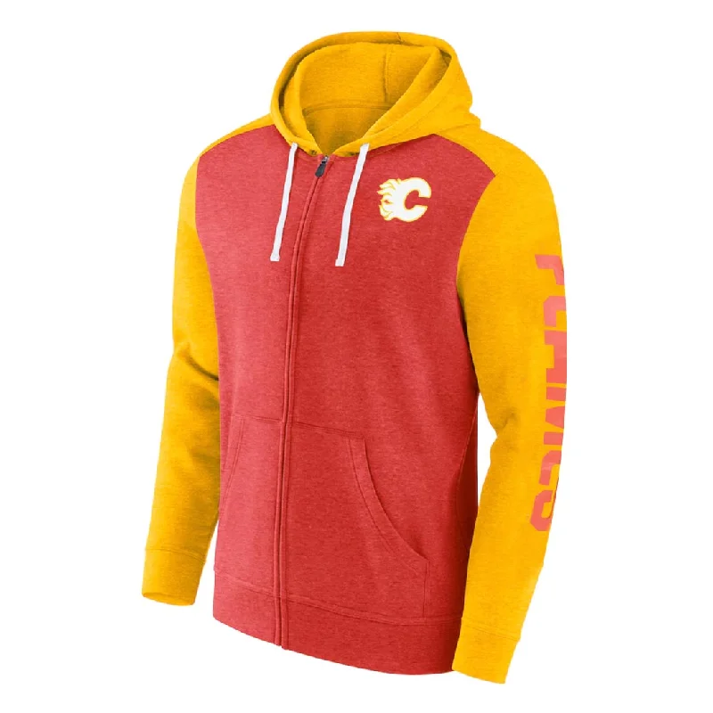 Men's Shirts with Velcro ClosuresFanatics - Men's Calgary Flames Full Zip Hoodie (3M68 A563 2C 3UO)