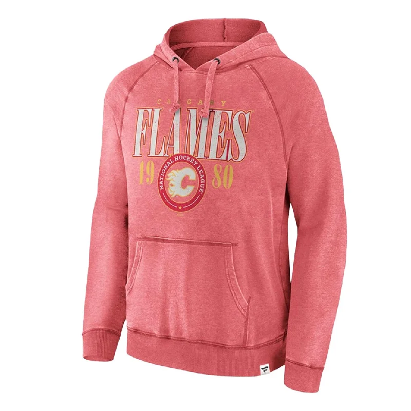 Men's Shirts with Zippered PocketsFanatics - Men's Calgary Flames Heritage Vintage Pullover Hoodie (3ZCM 666A 2C 06L)