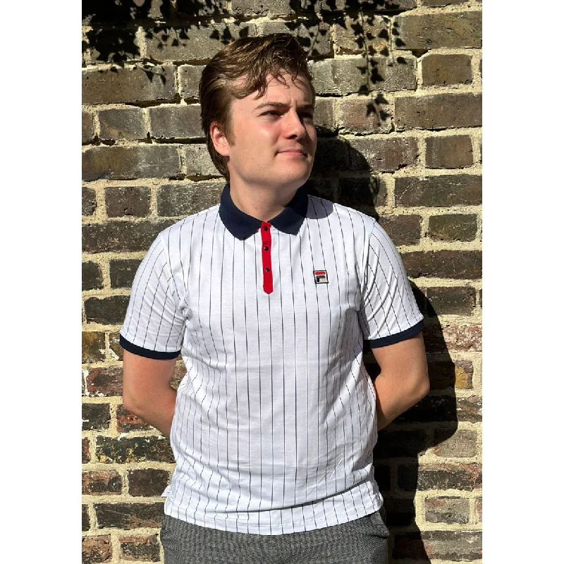 Men's Shirts with Contrast CollarsFila Vintage - BB1 White / Navy / Red - Polo