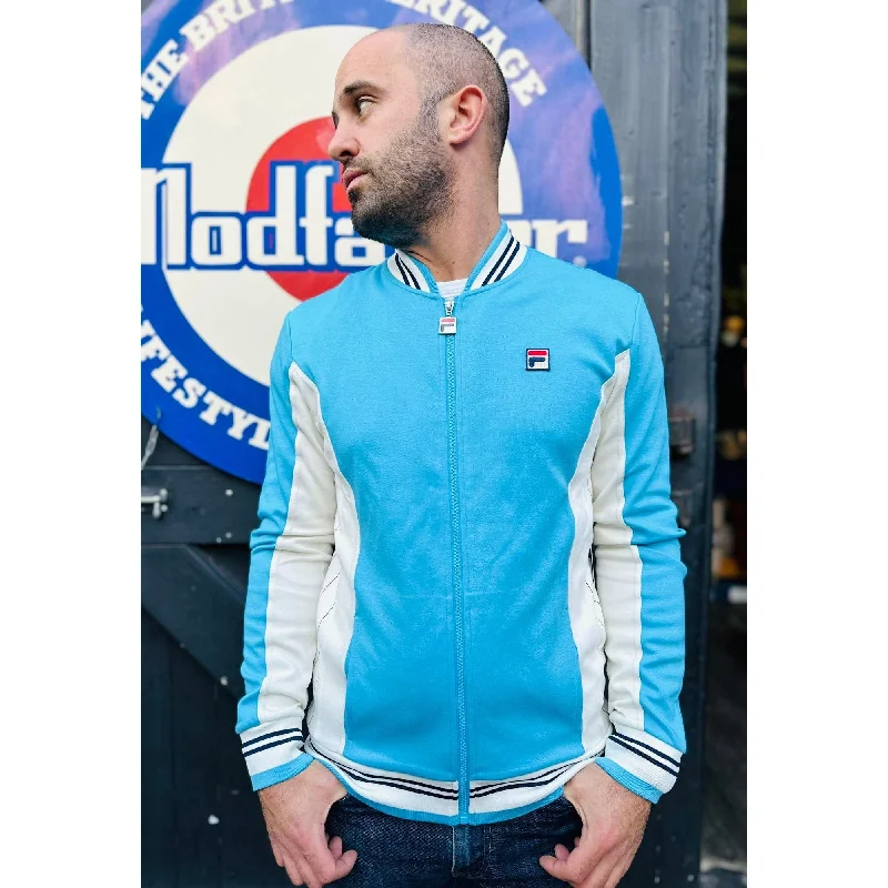 Men's Shirts with Ruffled HemlinesFila Vintage - Settanta Cyan Blue / Gardenia / Fila Navy 411 - Track Top