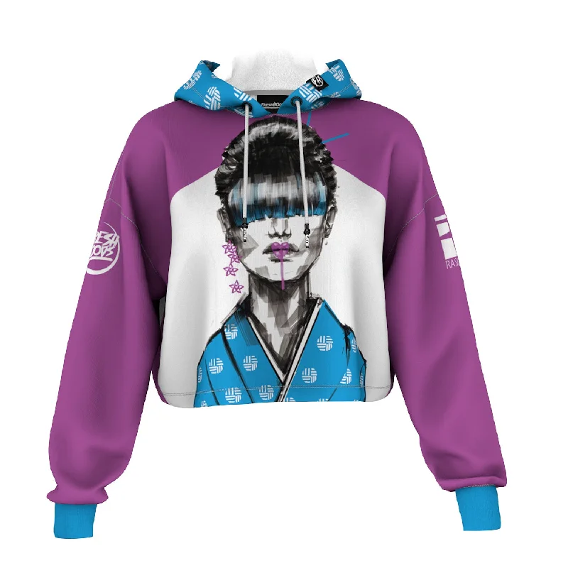 Men's Hoodies with Sublimated GraphicsGeisha Heart Cropped Hoodie