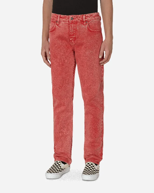 Men's Skinny JeansStraight Denim Pants Orange