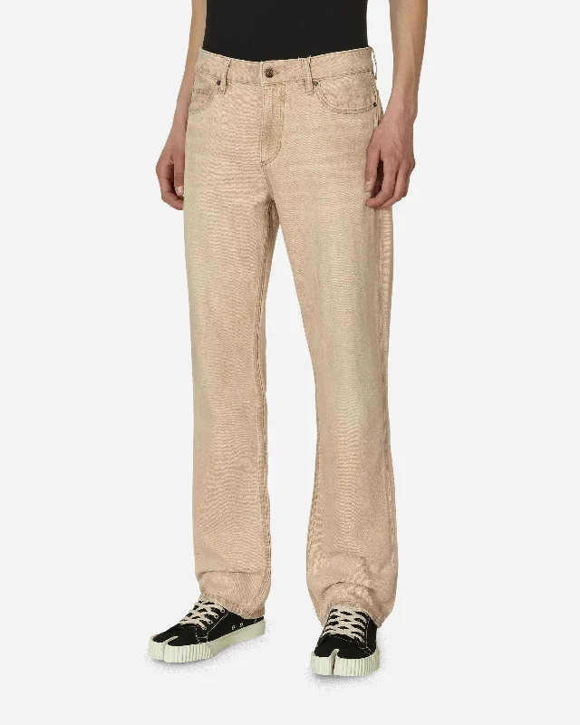 Men's Jeans Made from Recycled MaterialsVintage Denim Straight Leg Pants Beige