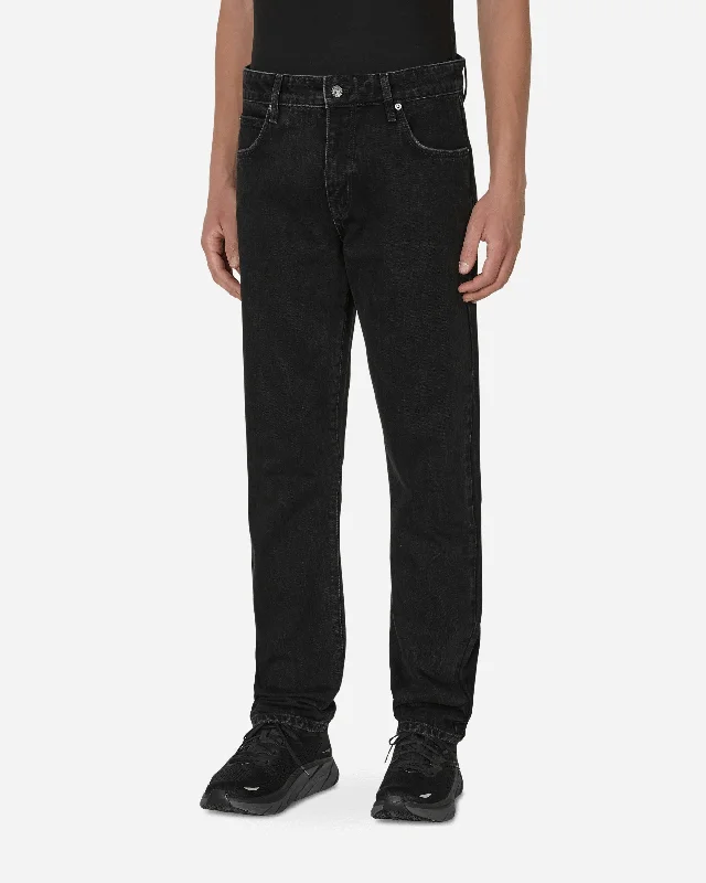 Men's Tapered JeansStraight Denim Pants Black