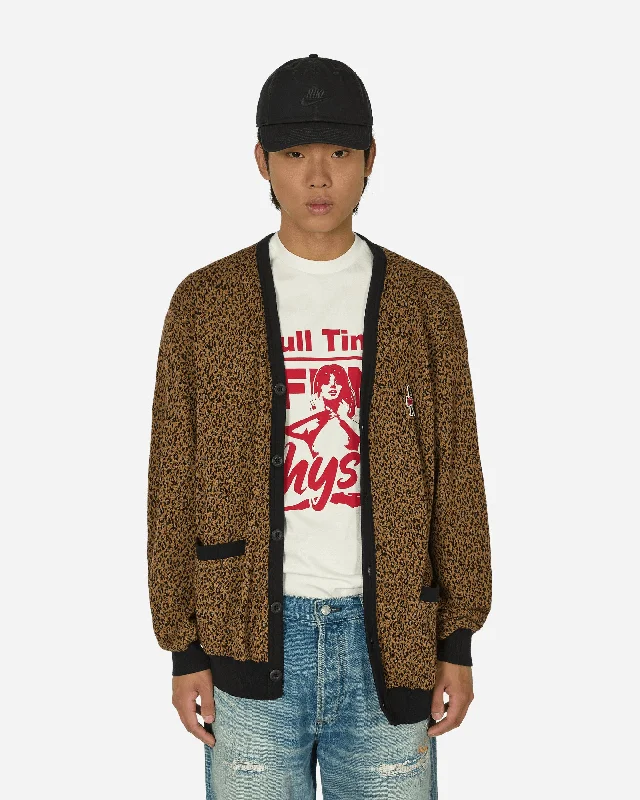 Patterned Men's Fair Isle SweatersLeopard Vixen Girl Cardigan Beige