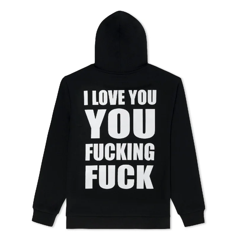 Practical Men's Water-Resistant HoodiesILY Fuckin Fuck Hoodie (Black)