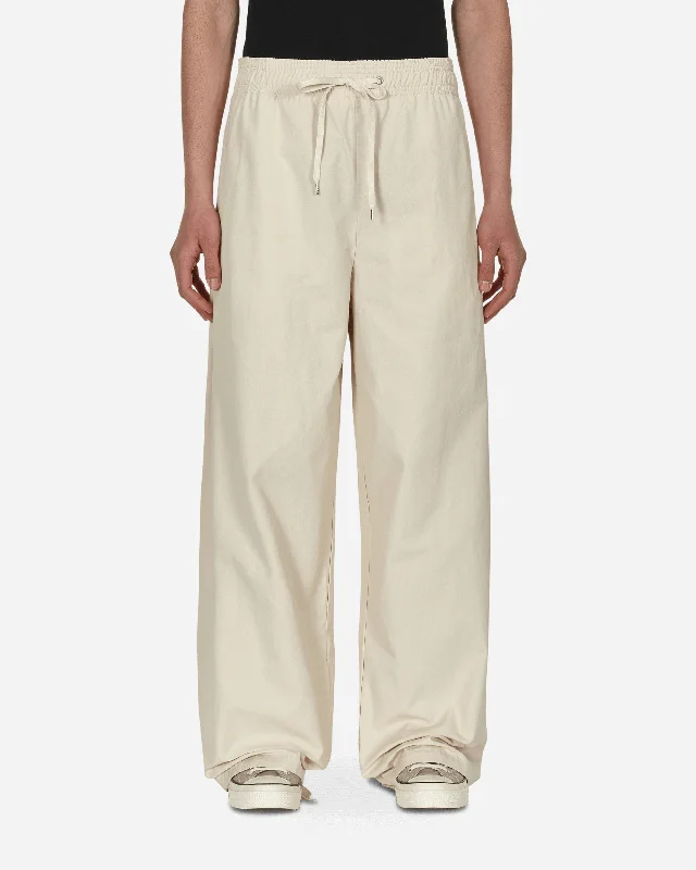 Men's Jeans with Functional PocketsNo Side Seam Easy Wide Pants White