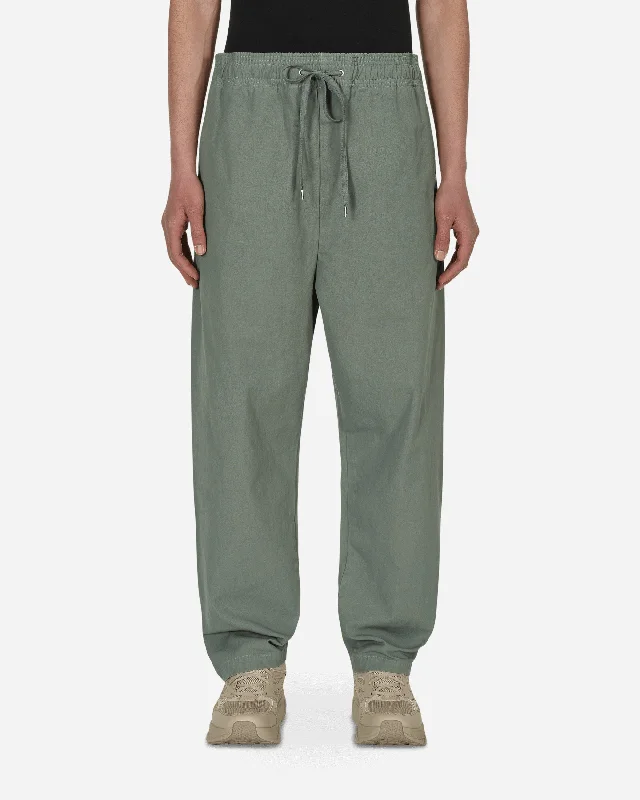 Men's Jeans with Embroidered LogosNo Side Seam Long Pants Green