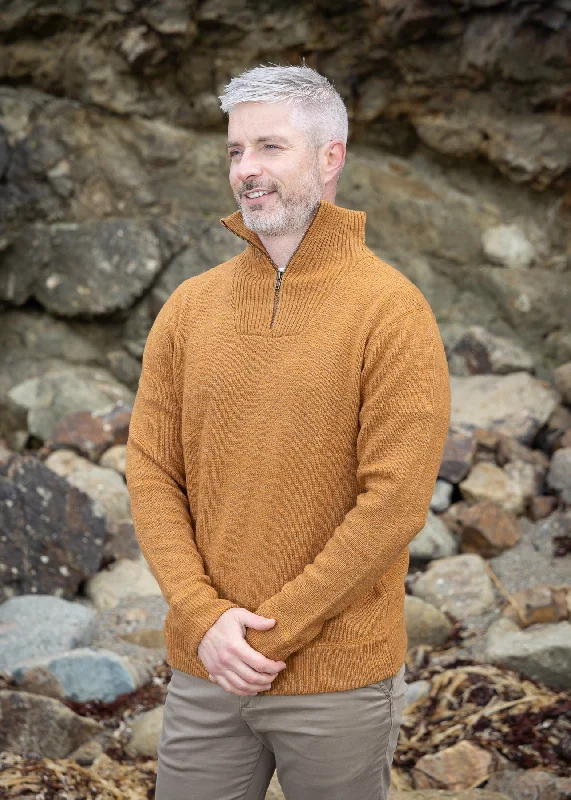 Comfortable Men's Cotton SweatersMens Zip Sweater | Warm Sand