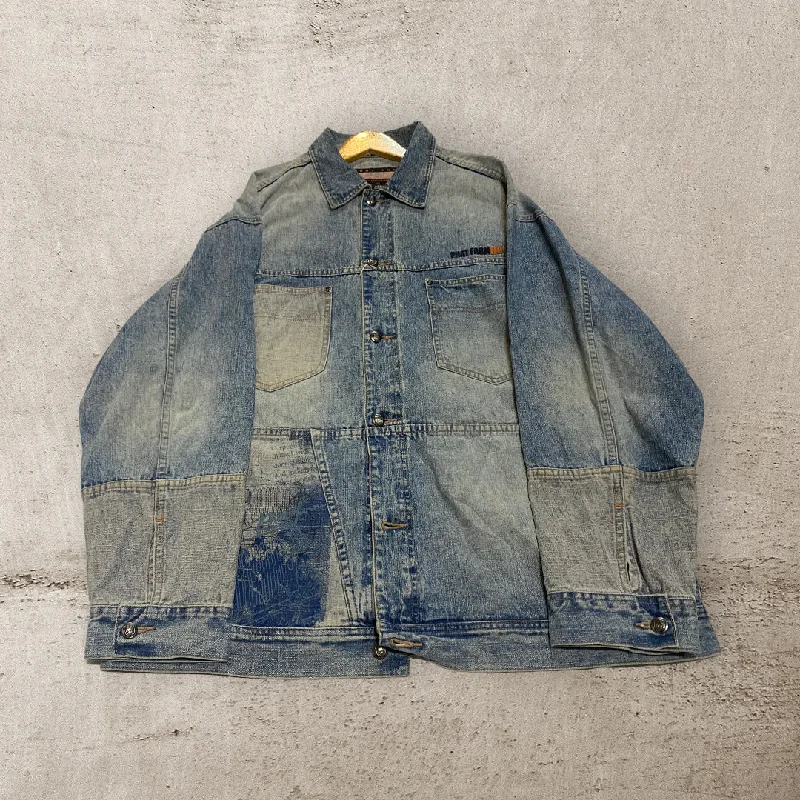 Men's Coats for Rainy WeatherJA039 Vinatge PHAT FARM Denim JACKET