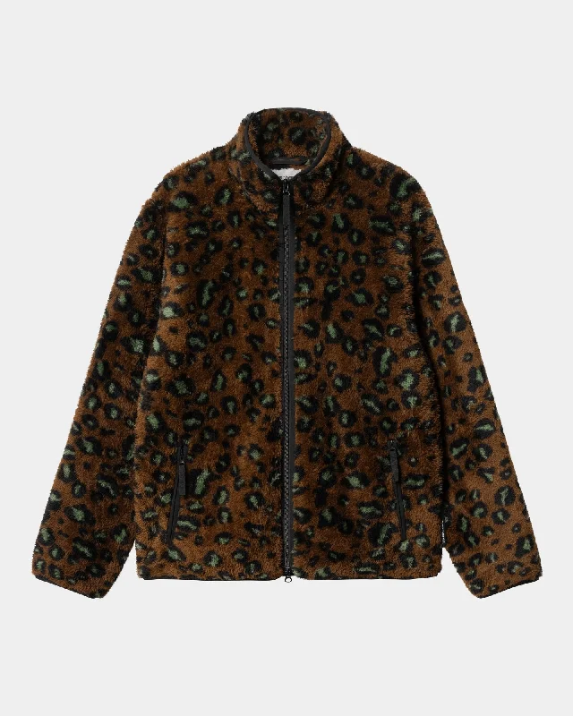 Men's Coats with ButtonsJebson Sweat Jacket | Tamarind / Black Camo Leopard