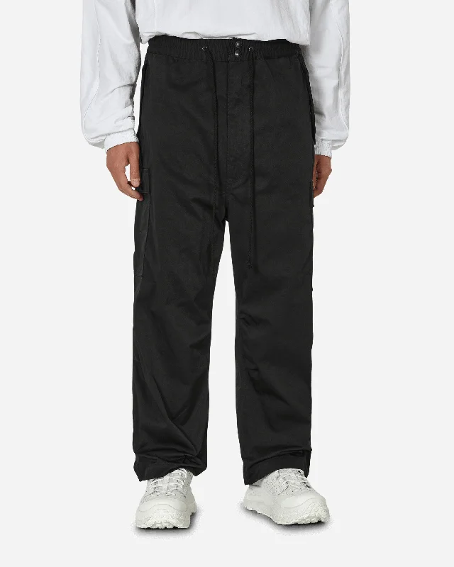 High-Quality Men's JeansNylon Drawstring Cargo Pants Black