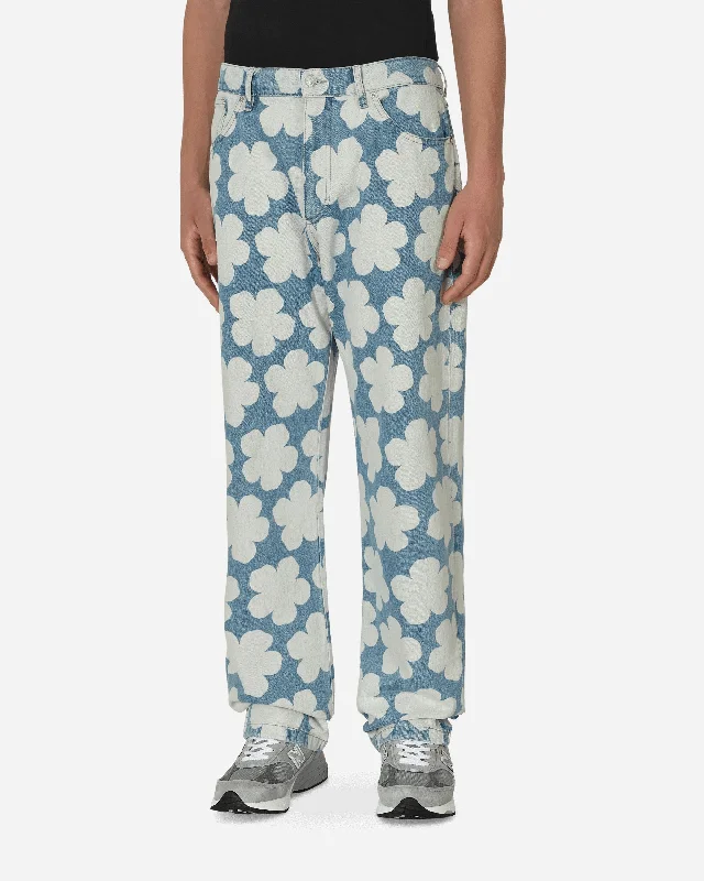 Leather Patch Men's JeansHana Dots Loose Fit Jeans Blue
