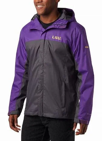 Men's Shirts with High NecksLSU Tigers Men's Columbia Glennaker Storm Jacket