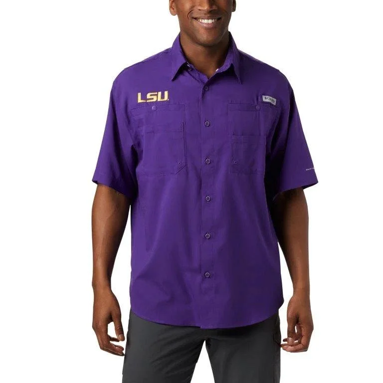 Men's Shirts with Zippered PocketsLSU Tigers Men's Columbia Terminal