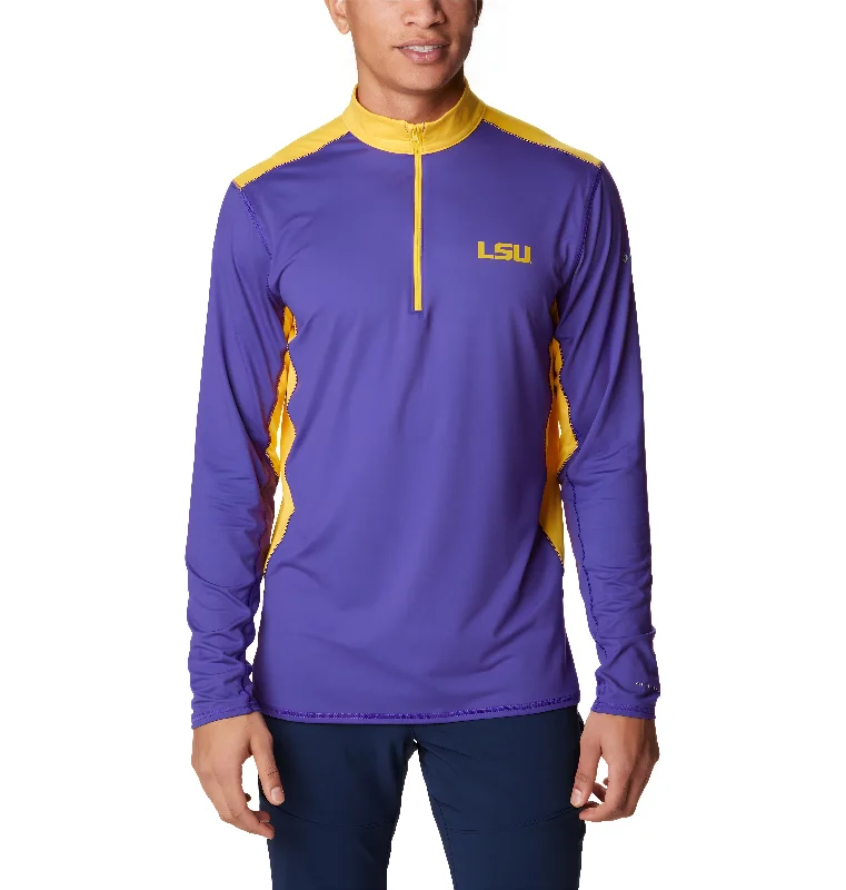 Men's Shirts with Checkered PatternsLSU Tigers Men's Columbia Tech Trail 1/4 Zip Pullover