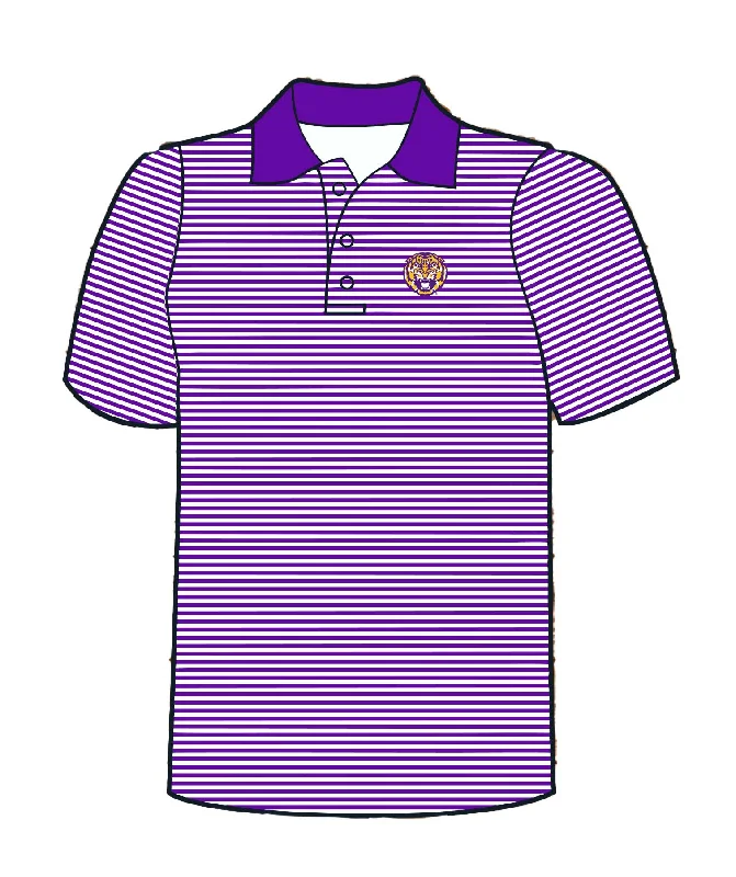 Men's Flowy Shirts for a Relaxed LookLSU Tigers Men's Fine Polo Pinstripe
