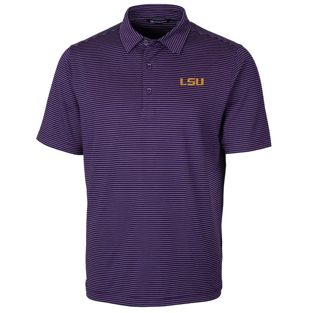 Men's Shirts with Asymmetrical HemlinesLSU Tigers Men's Forge Pencil Stripe Stretch Purple Polo