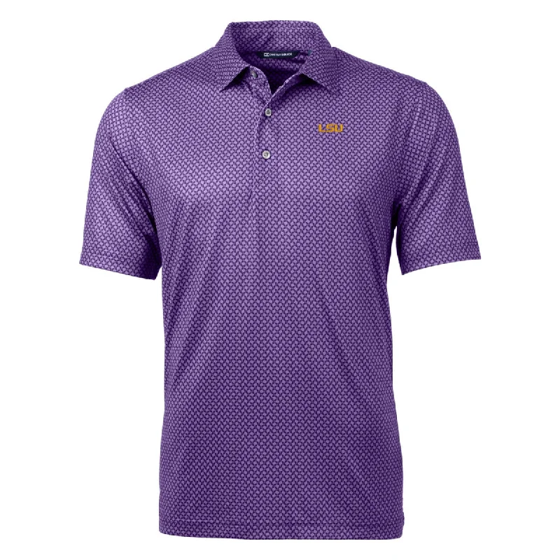 Men's Shirts with Hook-and-Loop ClosuresLSU Tigers Men's Polo Pike Banner Print Stretch