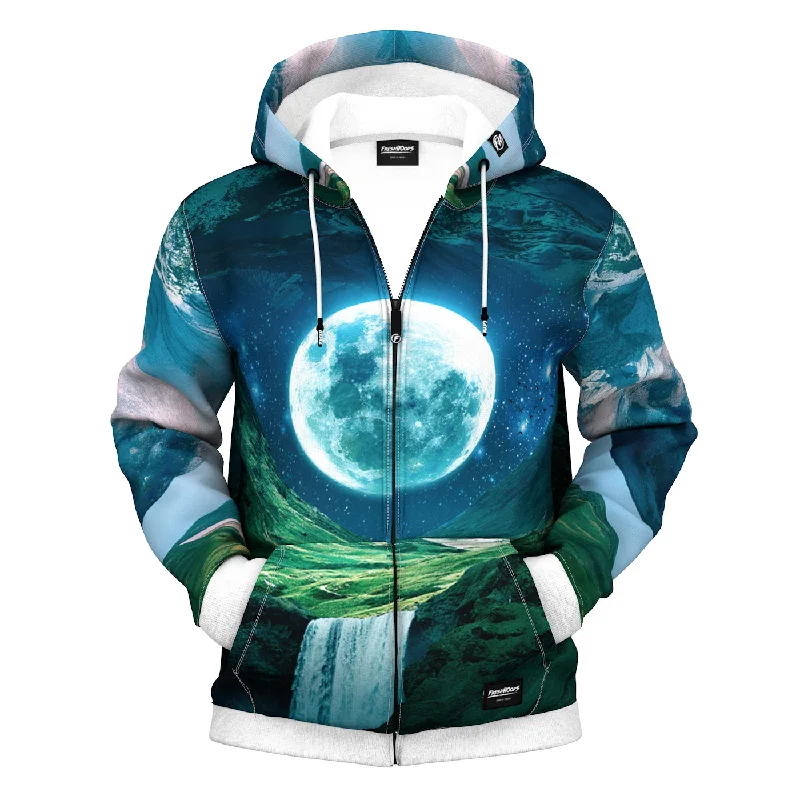 Men's Hoodies with Flannel LiningLunarity Night Zip Up Hoodie