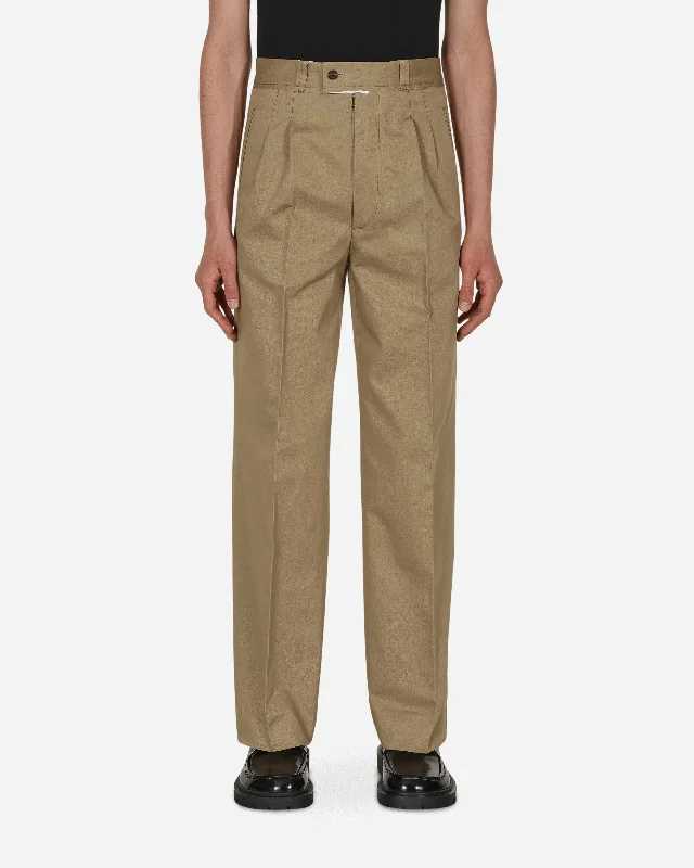 Baggy Cargo Men's JeansCotton Gabardine Trousers Beige