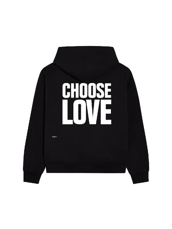 Versatile Men's Pea CoatsMens Archive PANGAIA x Choose Love Signature Hoodie—black