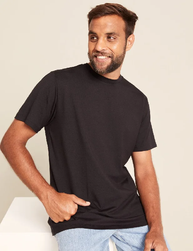 Men's Shirts with Barrel CuffsMen's Classic Crew Neck T-Shirt - Black