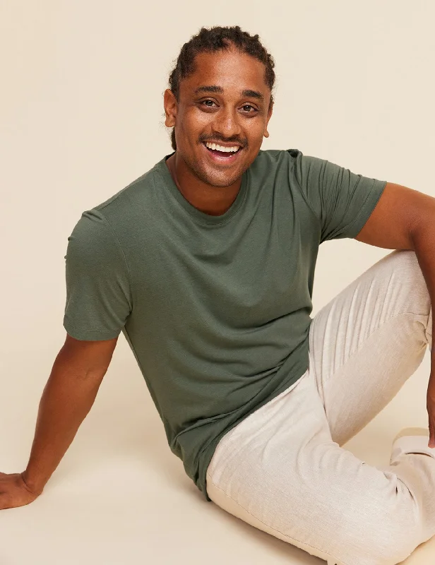 Men's Shirts with Spread CollarsMen's Classic Crew Neck T-Shirt - Moss