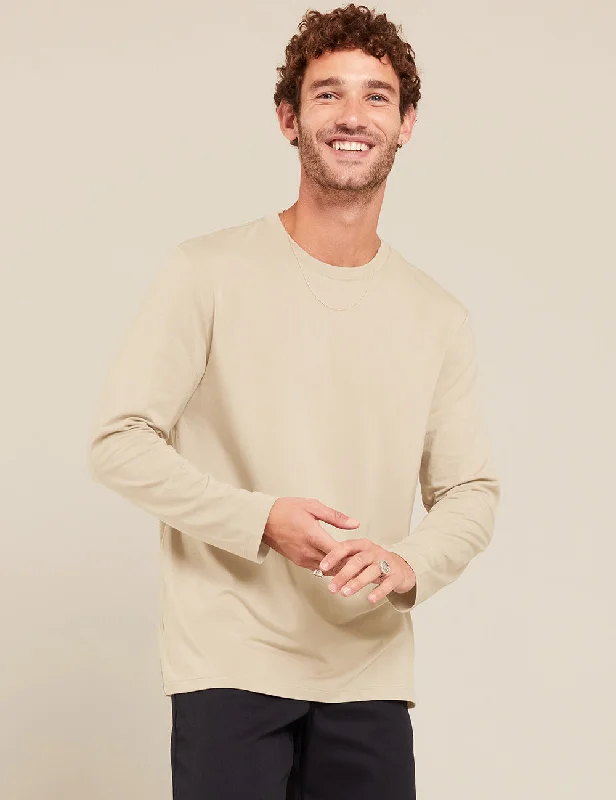 Men's Shirts with Abstract DesignsMen's Classic Long Sleeve T-Shirt - Stone
