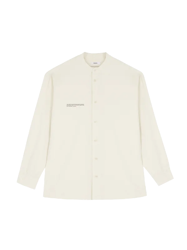 High-Quality Men's Duffle CoatsMens Archive Organic Cotton Linen Mandarin Collar Long-Sleeve Shirt—limestone